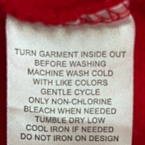 Disney 100 Anniversary “WONDER” Boxy Red Embroidered Sweatshirt Size M (7-9) EUC - Picture 6 of 7